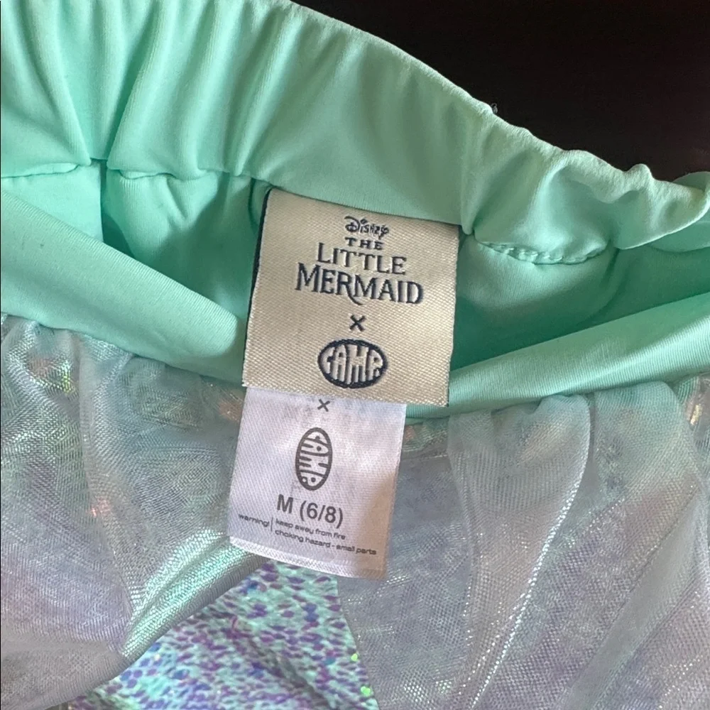 Disney NWT The Little Mermaid X Camp Aqua Teal & Sequins Strapless Dress New